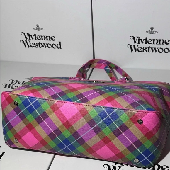 Vivienne Westwood Vibrant Plaid Tote - Picture 6 of 9